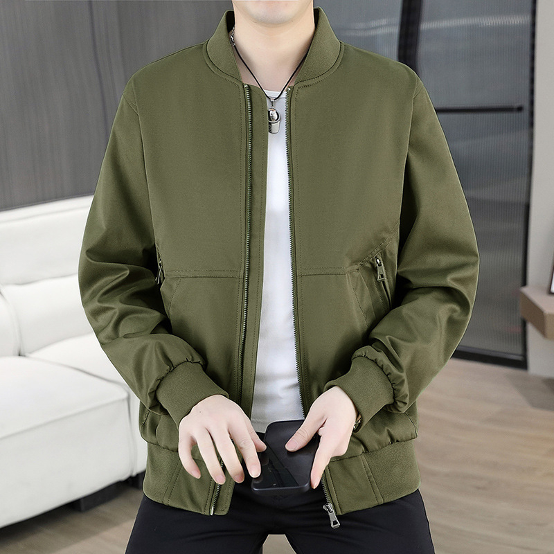 Férfi rövid baseball galléros kabát tavasz–őszre, divatos és sokoldalú casual viselet