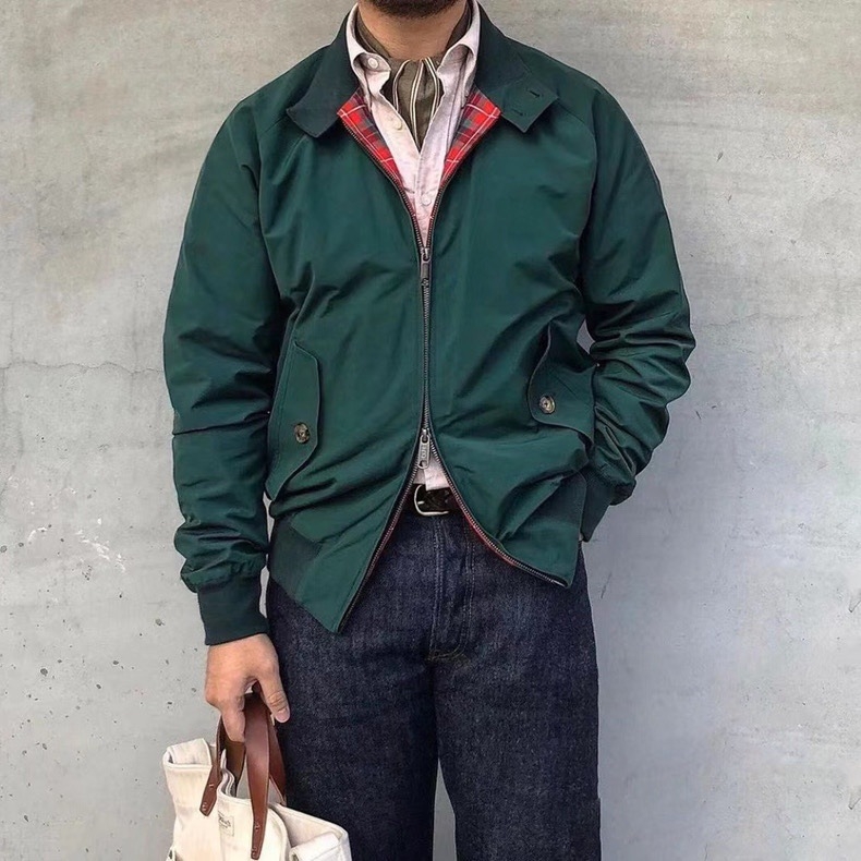 Gddqsdc Harrington kabát G9, amerikai retro, vékony kivitel, munkaruha, férfi kabát