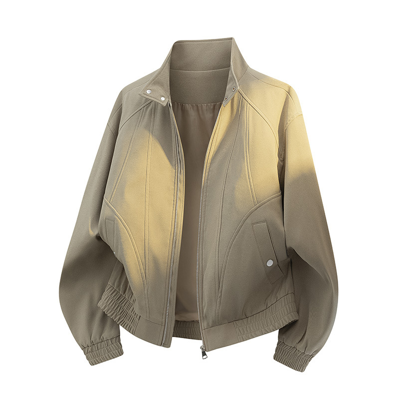 Férfi bomber dzseki álló gallérral, tavasz–ősz, magas minőség, laza szabás, sokoldalú mindennapi külső ruházat
