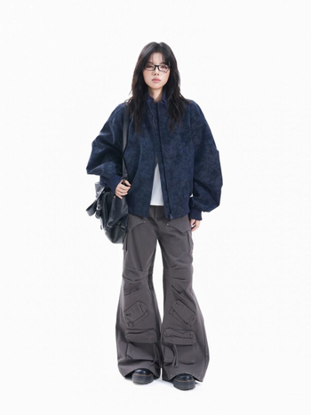 Muška kožna bomber jakna sa stojećim ovratnikom, široki kroj, američki gradski stil, zima