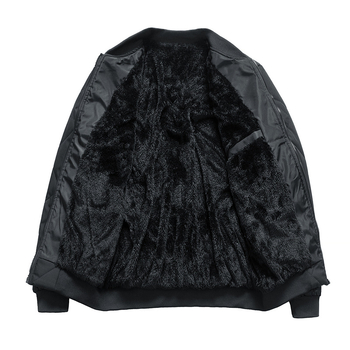 Férfi téli kabát fleece bélelt, pilóta stílusú bomber dizájn, laza szabású, nagy méretek, meleg