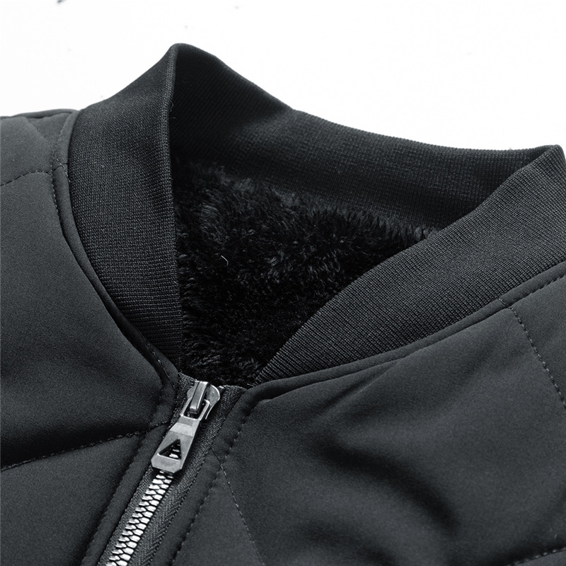 Férfi téli kabát fleece bélelt, pilóta stílusú bomber dizájn, laza szabású, nagy méretek, meleg
