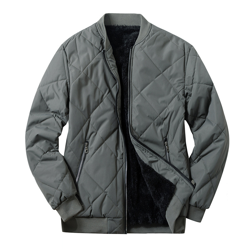 Férfi téli kabát fleece bélelt, pilóta stílusú bomber dizájn, laza szabású, nagy méretek, meleg