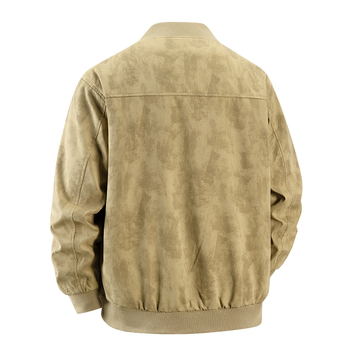 Őszi férfi álló galléros baseballdzseki, laza szabás, kapucnival, mindennapi viselet