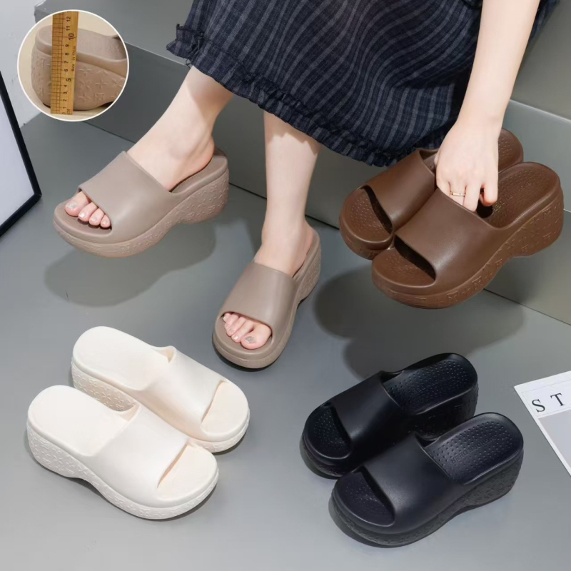 Ženske sandale s 8,0 cm visinom potpetice, ljeto, korejski stil mode, udobne, protuklizne, EVA pjena, s jednim remenom