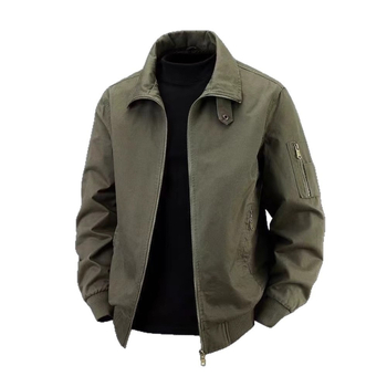 Férfiak számára készült munkaruha dzseki, 100% pamut, egyszínű, nagy méret, amerikai stílusú pilóta gallér, retro casual