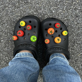 3D ukrasna kopča za Crocs s dizajnom rajčice i rupa — uklonjivi DIY adapter Bodhi materijal