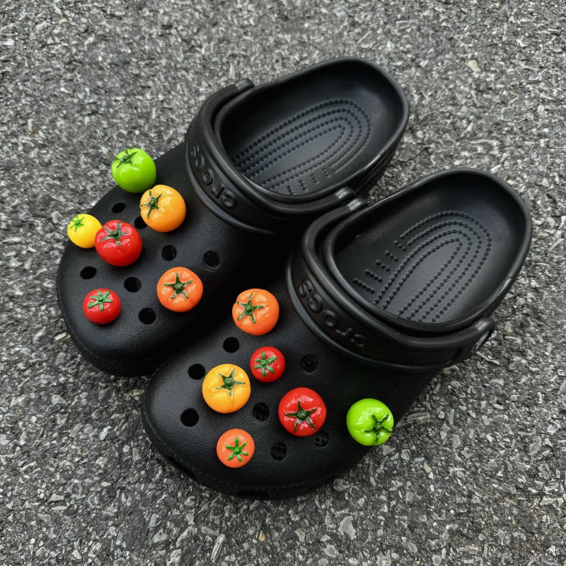 3D ukrasna kopča za Crocs s dizajnom rajčice i rupa — uklonjivi DIY adapter Bodhi materijal