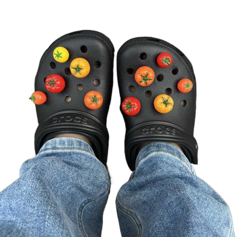 3D ukrasna kopča za Crocs s dizajnom rajčice i rupa — uklonjivi DIY adapter Bodhi materijal