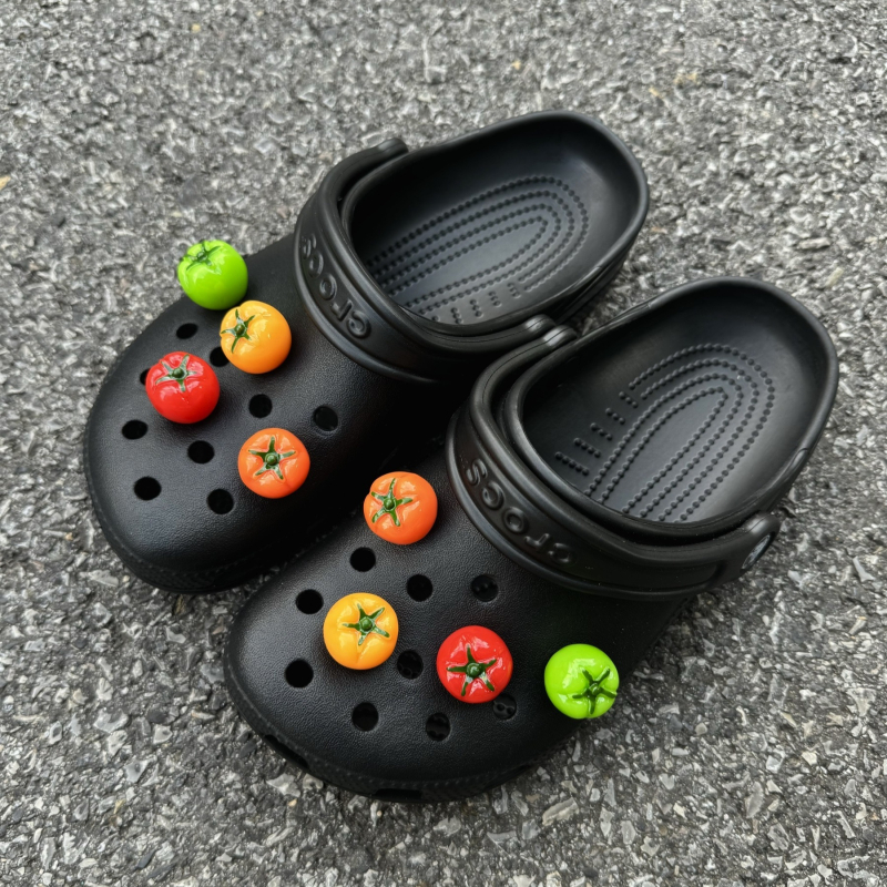 3D ukrasna kopča za Crocs s dizajnom rajčice i rupa — uklonjivi DIY adapter Bodhi materijal