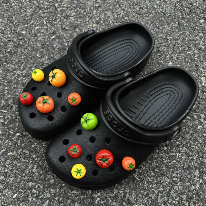 3D ukrasna kopča za Crocs s dizajnom rajčice i rupa — uklonjivi DIY adapter Bodhi materijal