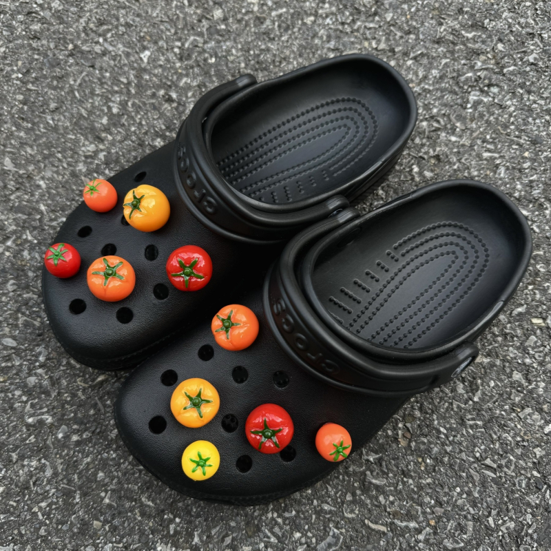 3D ukrasna kopča za Crocs s dizajnom rajčice i rupa — uklonjivi DIY adapter Bodhi materijal