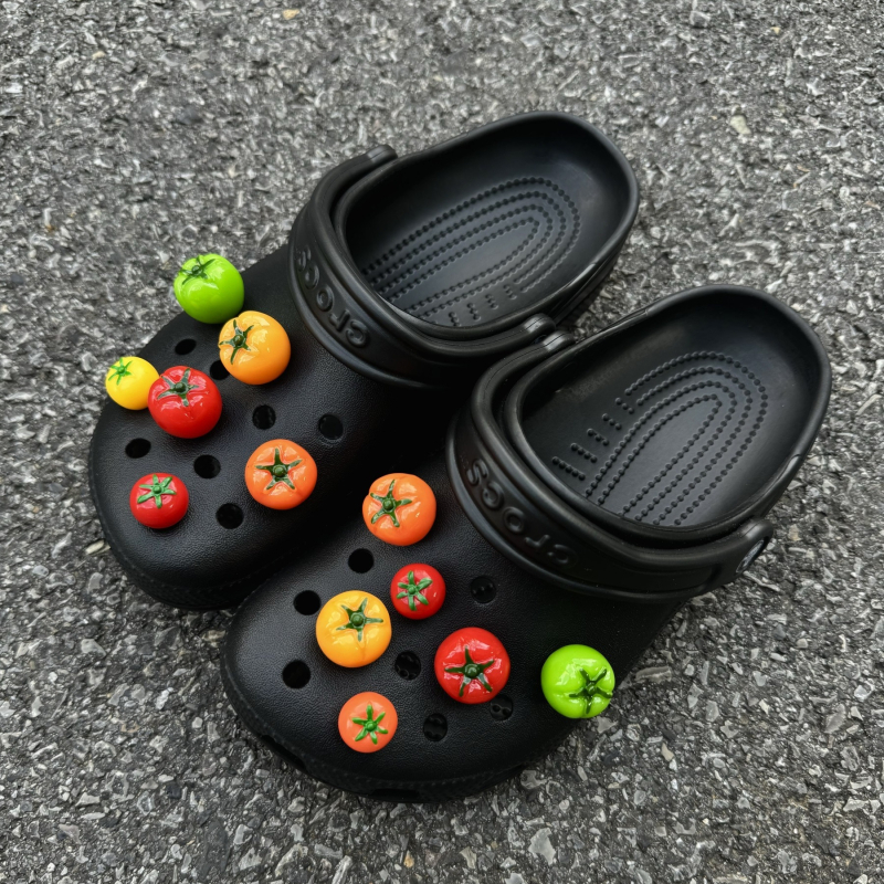 3D ukrasna kopča za Crocs s dizajnom rajčice i rupa — uklonjivi DIY adapter Bodhi materijal