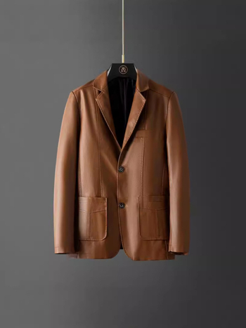 Muška PU kožna jakna za jesen/zimu, opušteni kroj, srednje duljine, poslovno-casual stil, plus veličina.