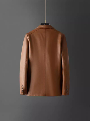 Muška PU kožna jakna za jesen/zimu, opušteni kroj, srednje duljine, poslovno-casual stil, plus veličina.