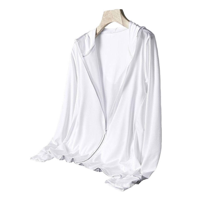 Muška kapuljačom jakna od mrežaste ice-silk tkanine, lagana i prozračna, UV zaštita, proljeće-ljeto, poliester