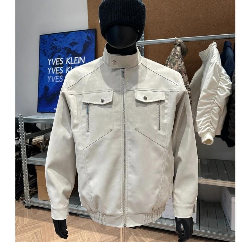 Američka retro PU kožna jakna s mat završnim slojem i uzorkom zmije, muška, proljeće, CleanFit, Detroit radnička jakna