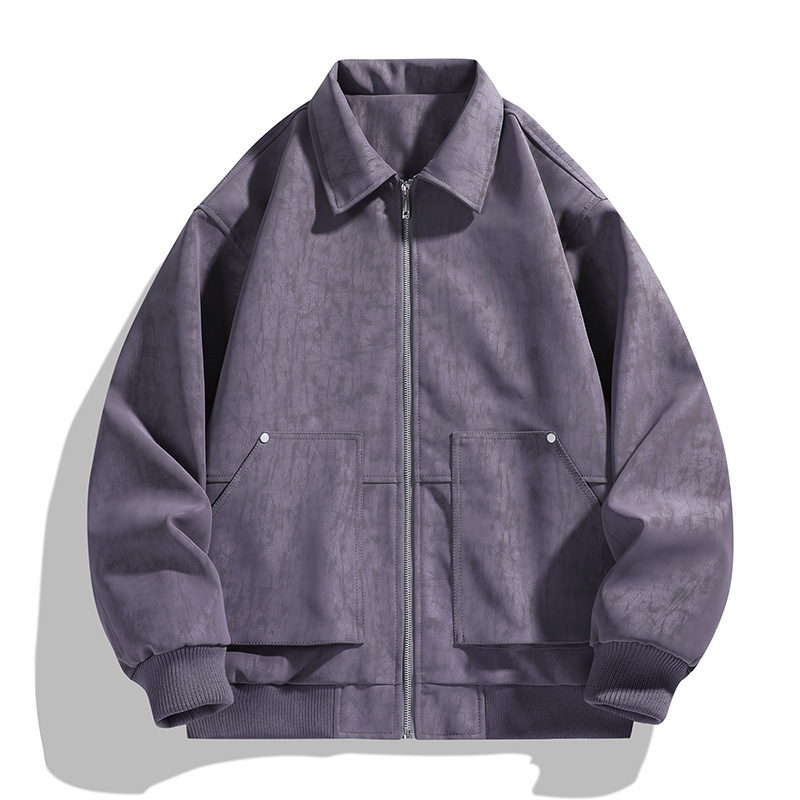 Férfi PU bőrdzseki, gallérral, dupla záródással, kapucnival, motoros stílusú, retro amerikai streetwear