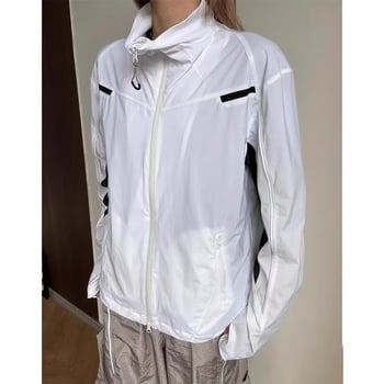 Lagana ljetna jakna s UV zaštitom za tinejdžere, od ice-silk materijala, s kapuljom, zatvaračem na zip i bočnim džepovima, prozračna.