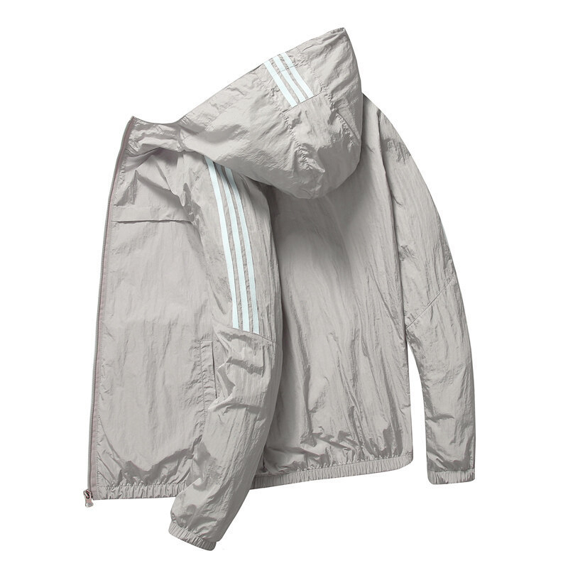 Lagana kapuljačasti jakna za zaštitu od sunca, za aktivnosti na otvorenom, brzo sušeći ice-silk materijal, slim fit