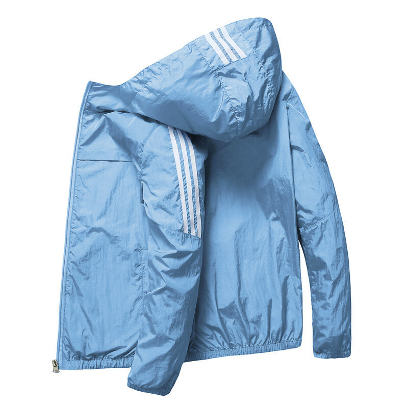 Lagana kapuljačasti jakna za zaštitu od sunca, za aktivnosti na otvorenom, brzo sušeći ice-silk materijal, slim fit