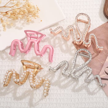 Premium matirana kopča za kosu u obliku morskog psa, velika kopča s rhinestones u obliku zmije, veliki valoviti dodatak za kosu