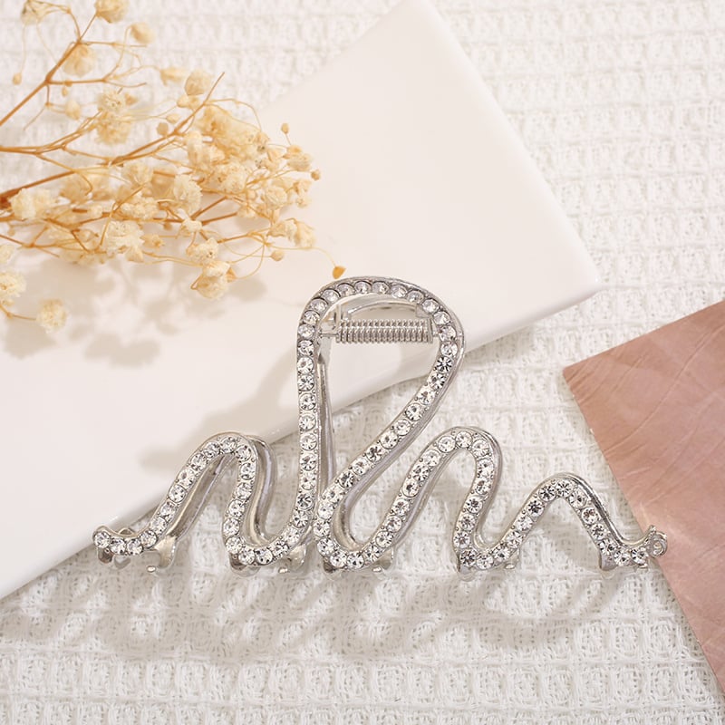 Premium matirana kopča za kosu u obliku morskog psa, velika kopča s rhinestones u obliku zmije, veliki valoviti dodatak za kosu