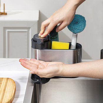 Odvojivi stalak za sudoper od nehrđajućeg čelika za pohranu spužvi, krpa i kuhinjskog posuđa
