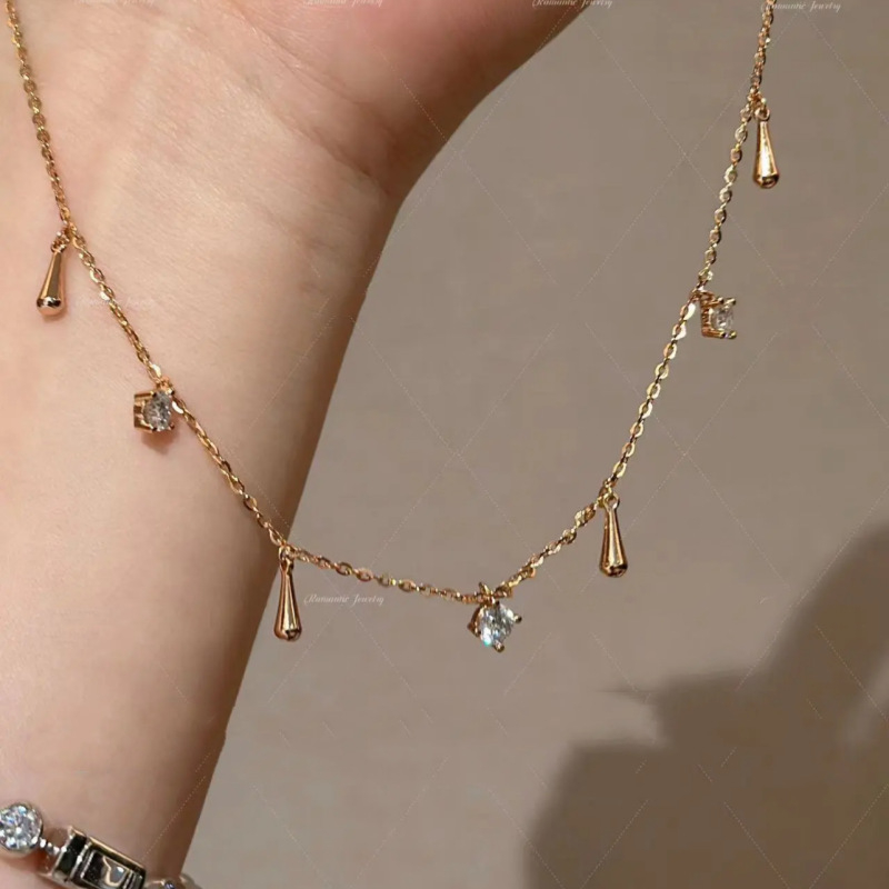 Tichen Design Rupertove suze s Moissanitom — ogrlica, narukvica i gležnjača, visoka kvaliteta, svestran stil, bijela moda