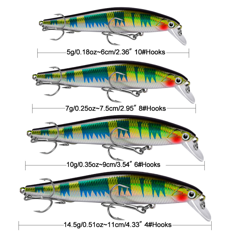 Proberos sporo potapajuća minnow vobla — tvrda plastična vobla za ultradugi domet, biomimetička ribolovna vobla