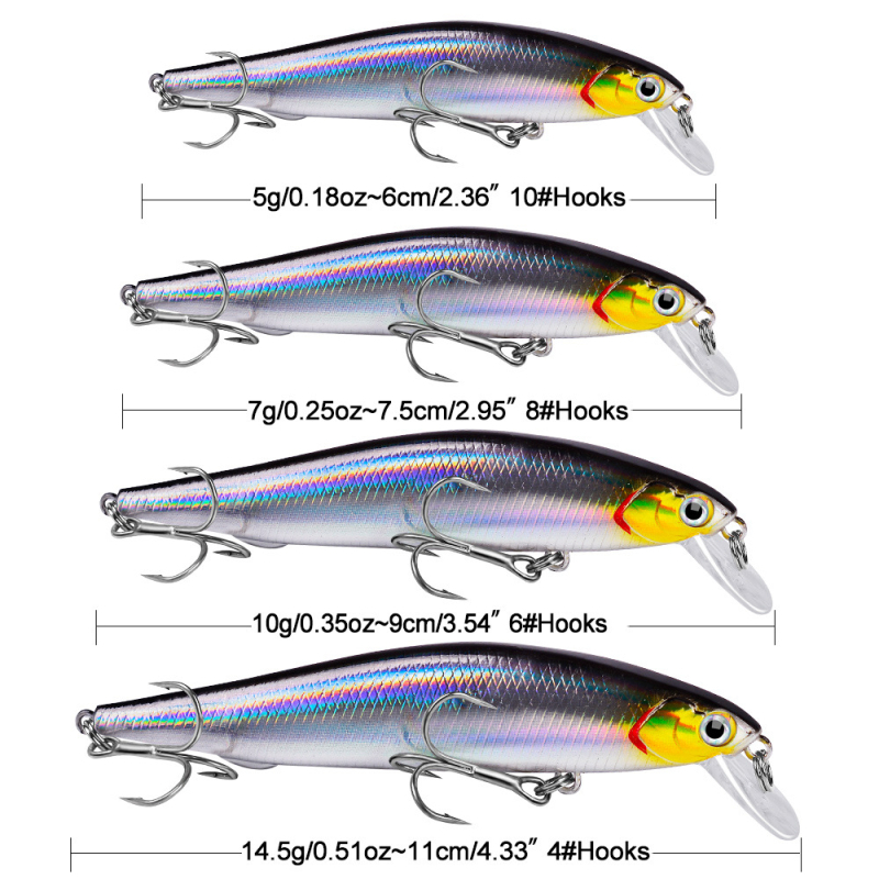 Proberos sporo potapajuća minnow vobla — tvrda plastična vobla za ultradugi domet, biomimetička ribolovna vobla