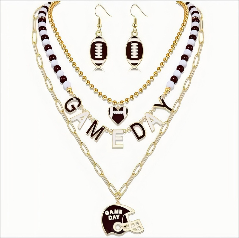 Unisex set ogrlica s motiva ragbija, visokokvalitetan i personaliziran