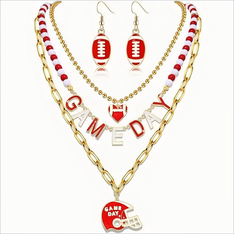 Unisex set ogrlica s motiva ragbija, visokokvalitetan i personaliziran