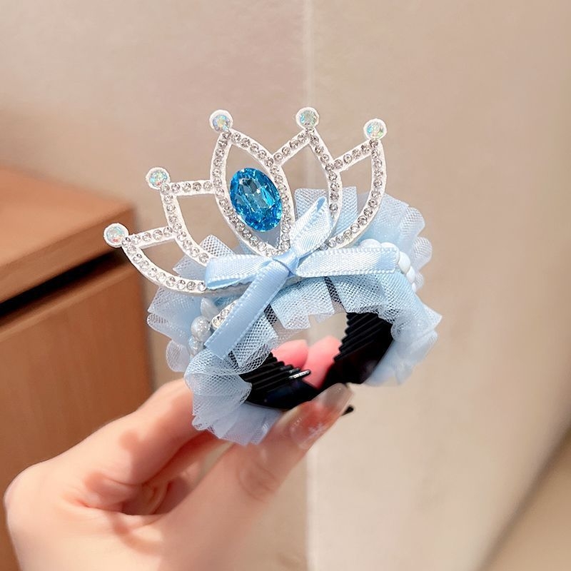Elsa princeza – dječja plava tiul korona za rep, klipsa za kosu s kristalima