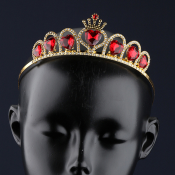 Dječja tiara za kosu u obliku srca, od legure s rhinestones, zlatno-srebrna boja, dodatak za nastupe