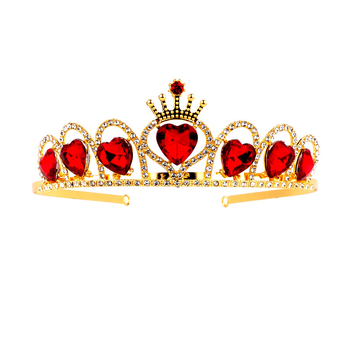 Dječja tiara za kosu u obliku srca, od legure s rhinestones, zlatno-srebrna boja, dodatak za nastupe
