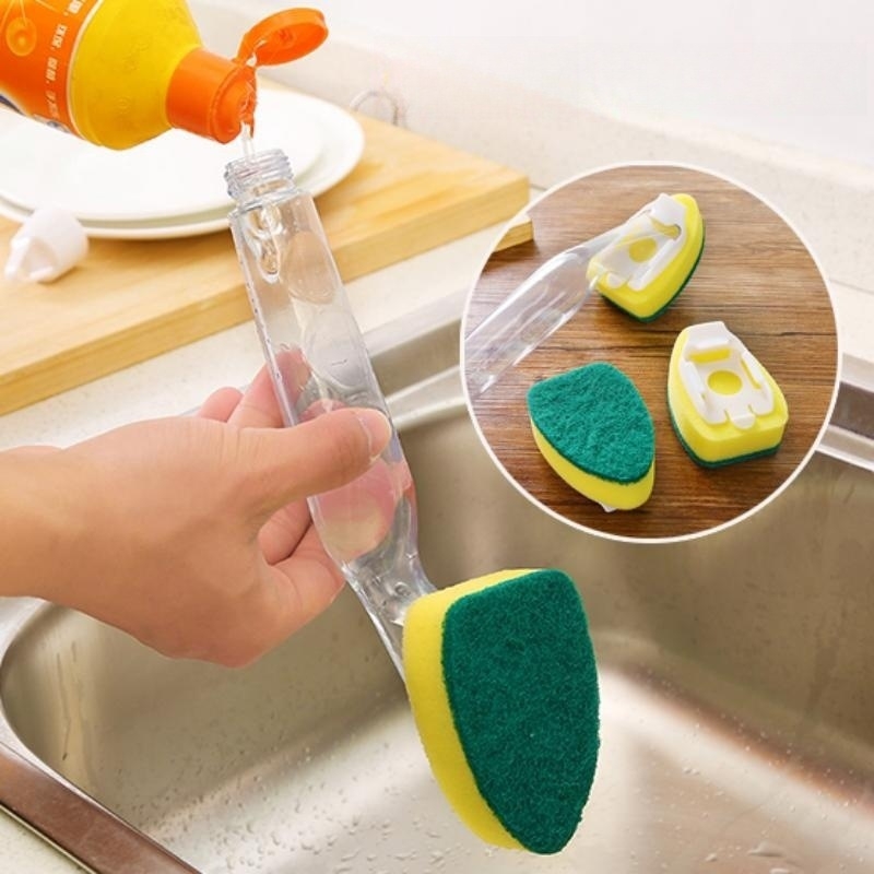 Špongi za pranje posuđa s držačem – debela kuhinjska spužva za lonce i posuđe, plastična spužva koja se ne upija masnoćom.