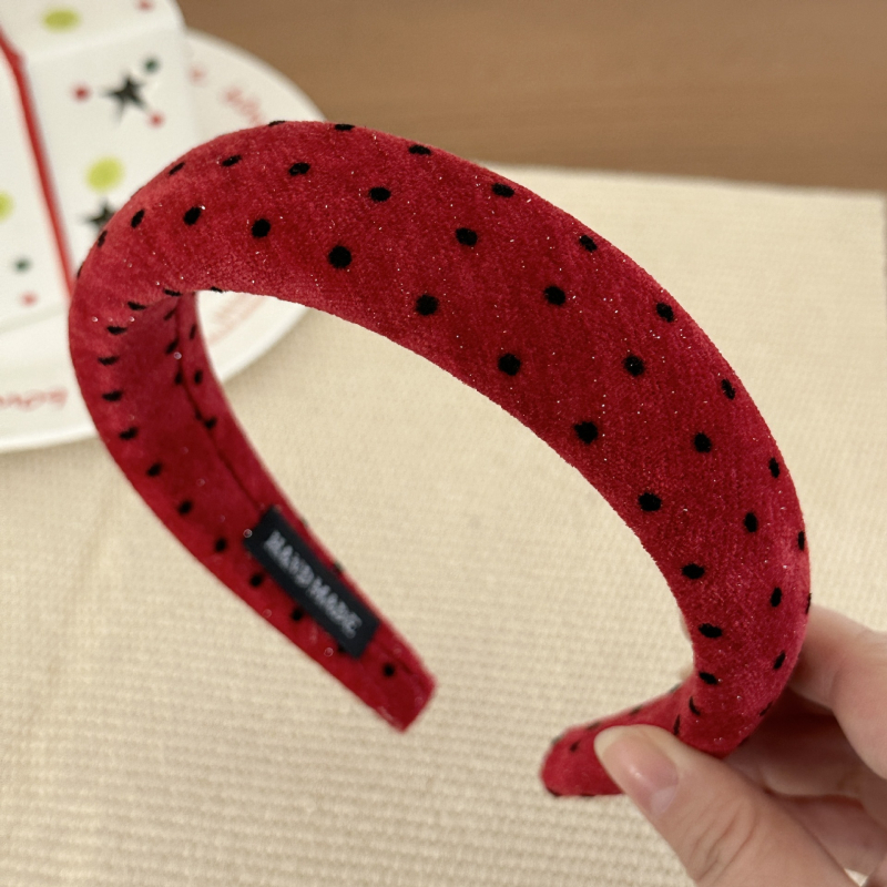Piros pöttyös hercegnő-stílusú hajcsat, édes, 3D konty és frufru