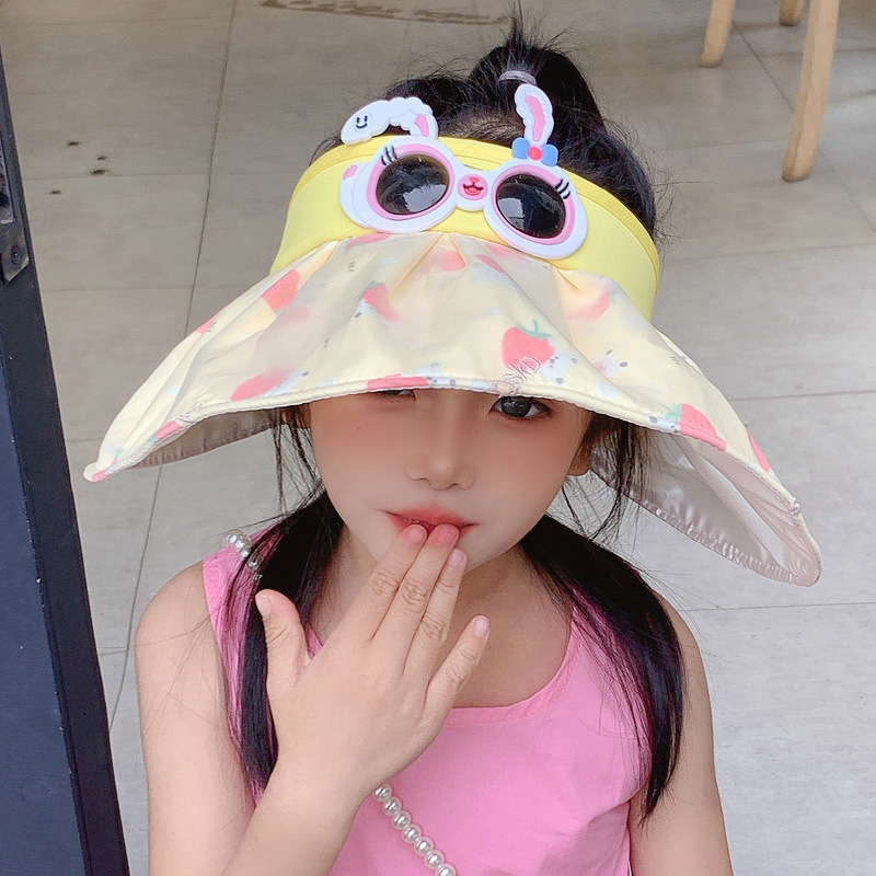 Dječja kapa za sunce s velikim obodom, otvoren vrh, lagana i sklopiva