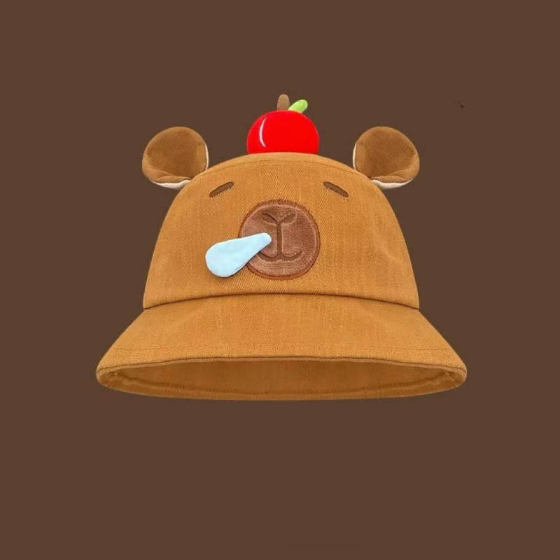 Dječji bucket hat s motivom Capybara, s velikim obodom za zaštitu od sunca, brzo sušeći poliester