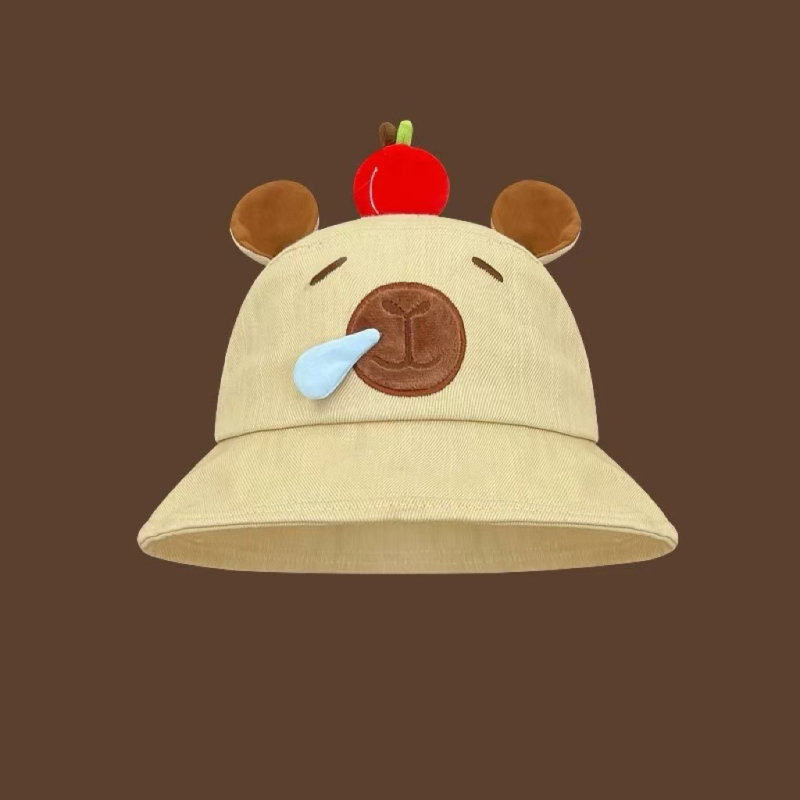 Dječji bucket hat s motivom Capybara, s velikim obodom za zaštitu od sunca, brzo sušeći poliester