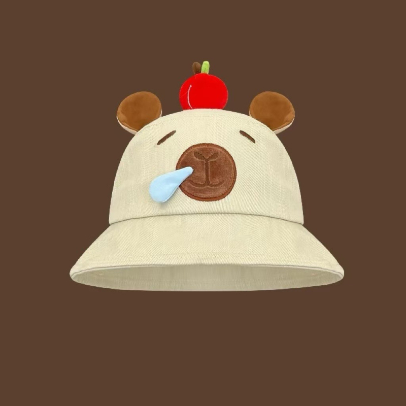 Dječji bucket hat s motivom Capybara, s velikim obodom za zaštitu od sunca, brzo sušeći poliester