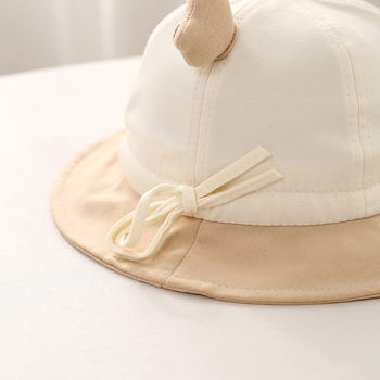 Dječja proljetna tanka bucket kapa, unisex, slatko korejsko stils, zaštita od sunca za dojenčad 0–6 mjeseci