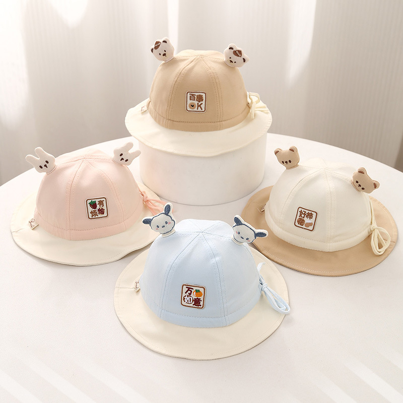 Dječja proljetna tanka bucket kapa, unisex, slatko korejsko stils, zaštita od sunca za dojenčad 0–6 mjeseci