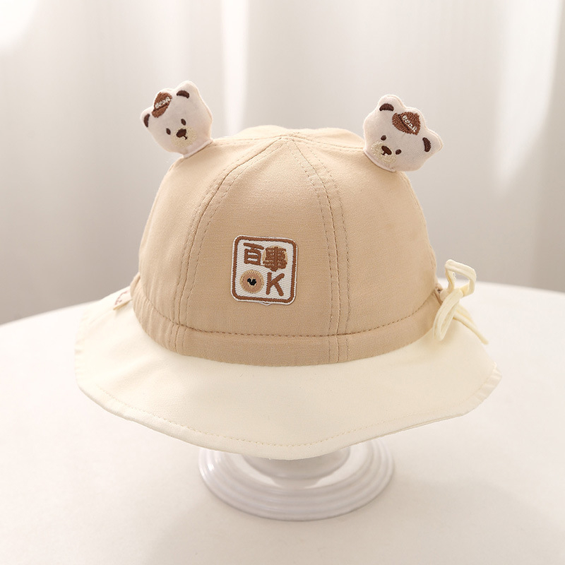 Dječja proljetna tanka bucket kapa, unisex, slatko korejsko stils, zaštita od sunca za dojenčad 0–6 mjeseci