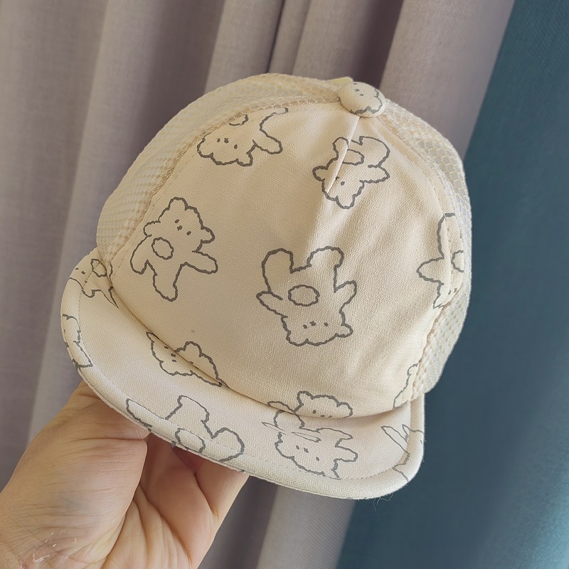 Ljetna bebi kapa za sunce s motivom medvjeda, lagana i prozračna kupolasta kapa
