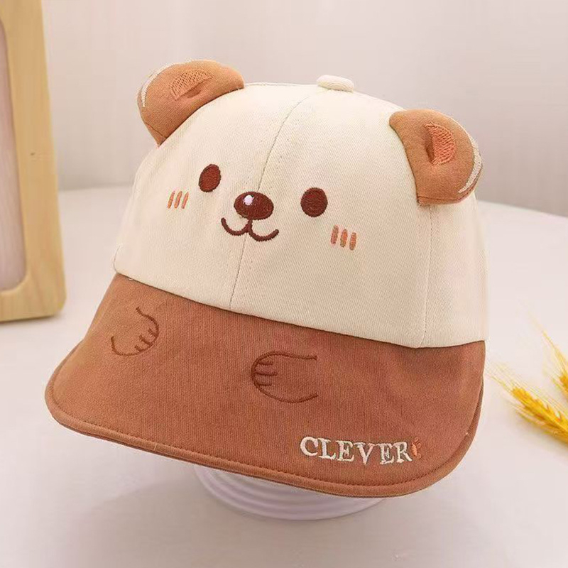 Dječja kapica za sunce s velikim obodom, motiv medvjeđi, korejski stil fisherman's bucket hat za proljeće
