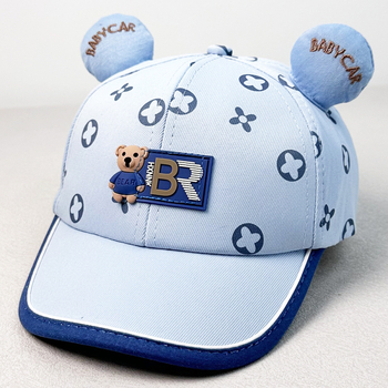Dječja sunčana baseball kapa s motivom medvjeda, unisex, zakrivljeni rub, proljeće-jesen, uzrast 2–10 godina