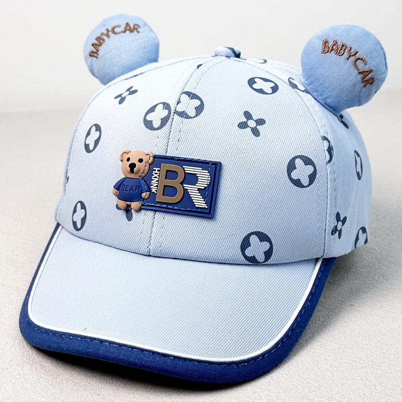 Dječja sunčana baseball kapa s motivom medvjeda, unisex, zakrivljeni rub, proljeće-jesen, uzrast 2–10 godina
