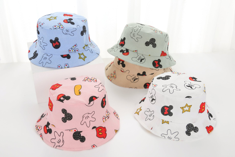 Proljetno-ljetna dječja kapa s Mickey Maus, ribarska kapa za bebe, zaštita od sunca, prozračna, pamuk